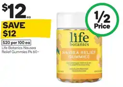 Woolworths Life botanics nausea relief gummies offer