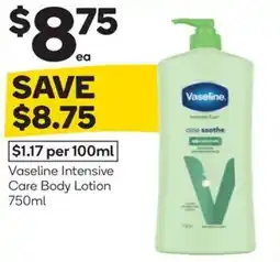 Woolworths Vaseline intensive care body lotion offer