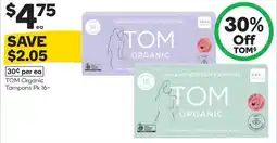 Woolworths Tom organic tampons offer