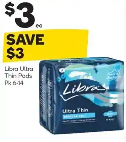 Woolworths Libra ultra thin pads offer