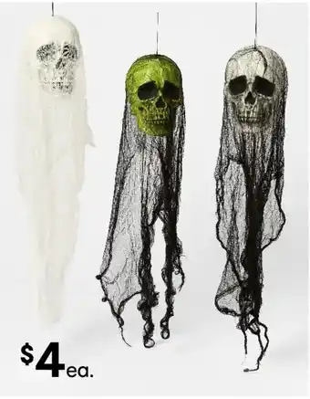Hanging Skull in Gauze - Assorted