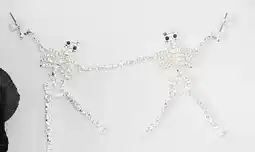 Kmart Halloween Skeleton Drop Earrings - Silver Tone offer