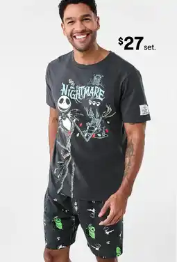Kmart The Nightmare Before Christmas Halloween Short Sleeve Top and Knit Shorts License Family Matching Pyjama Set offer