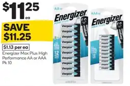 Woolworths Energizer max plus high performance aa or aaa offer