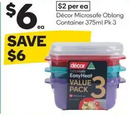 Woolworths Dรฉcor microsafe oblong container offer