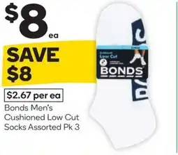 Woolworths Bonds men's cushioned low cut socks assorted offer