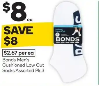 Woolworths Bonds men's cushioned low cut socks assorted offer