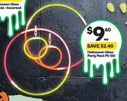 Woolworths Halloween glow party pack offer