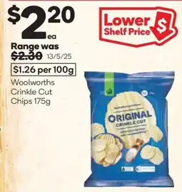 Woolworths Woolworths crinkle cut chips offer