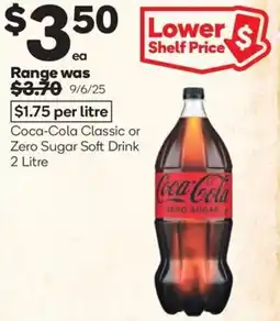 Woolworths Coca-cola classic or zero sugar soft drink offer