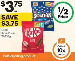 Woolworths Nestlé share packs offer