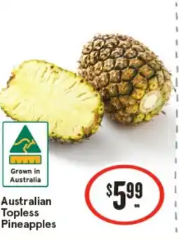 IGA Australian topless pineapples offer