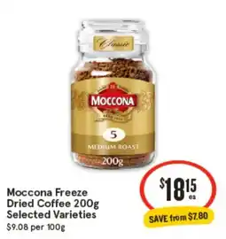IGA Moccona freeze dried coffee offer
