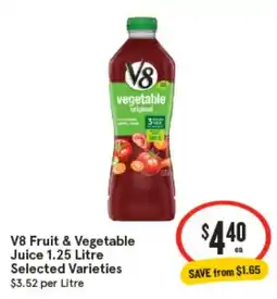 IGA V8 fruit & vegetable juice offer