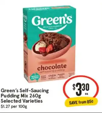 IGA Green's self-saucing pudding mix offer