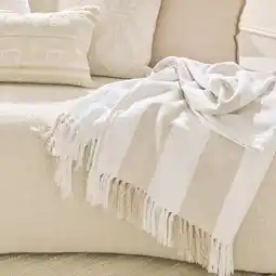 Pillow Talk Vera Bouclé Stripe Extra Large Throw by M.U.S.E offer