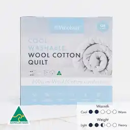 Pillow Talk Cool 200gsm Washable Australian Wool Cotton Quilt by Woolstar offer