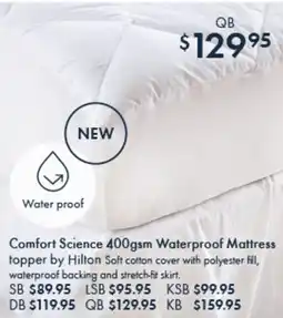 Pillow Talk Comfort Science 400gsm Waterproof Mattress offer
