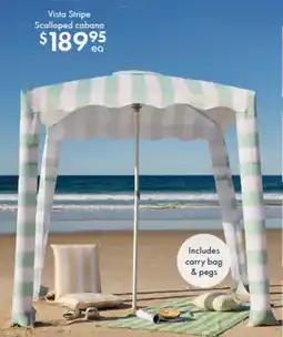 Pillow Talk Vista Stripe Scalloped cabana offer
