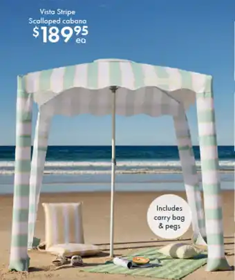 Pillow Talk Vista Stripe Scalloped cabana offer