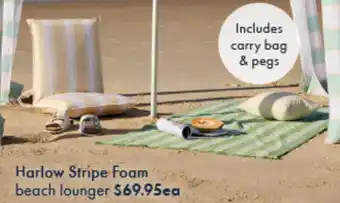 Pillow Talk Harlow Stripe Foam beach lounger offer