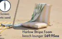 Pillow Talk Harlow Stripe Foam beach lounger offer