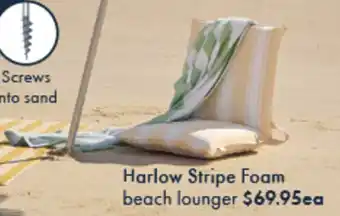 Pillow Talk Harlow Stripe Foam beach lounger offer