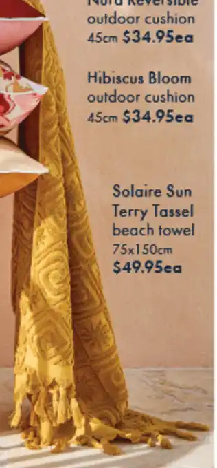 Pillow Talk Solaire Sun Terry Tassel beach towel offer