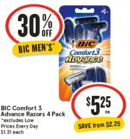 IGA BIC Comfort3 Advance Razors offer