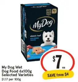 IGA My Dog Wet Dog Food Selected Varieties offer