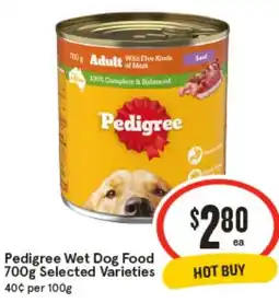 IGA Pedigree Wet Dog Food Selected Varieties offer