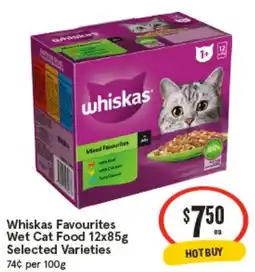 IGA Whiskas Favourites Wet Cat Food Selected Varieties offer