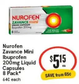 IGA Nurofen Zavance Mini Ibuprofen 200mg Liquid Capsules offer