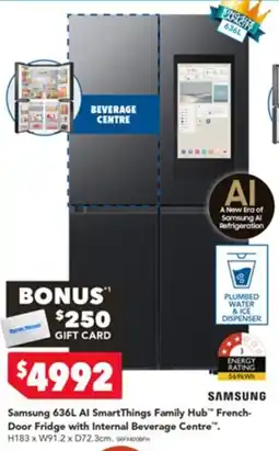 Harvey Norman Samsung 636L Al SmartThings Family Hubβ’ French- Door Fridge with Internal Beverage Centre offer
