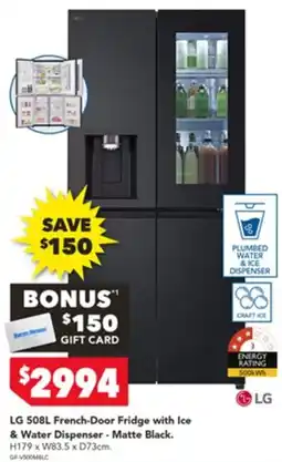 Harvey Norman LG 508L French-Door Fridge with Ice & Water Dispenser - Matte Black offer