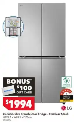 Harvey Norman LG 530L Slim French-Door Fridge - Stainless Steel offer