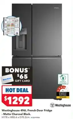 Harvey Norman Westinghouse 496L French-Door Fridge - Matte Charcoal Black offer