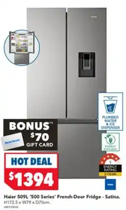 Harvey Norman Haier 509L '500 Series' French-Door Fridge - Satina offer