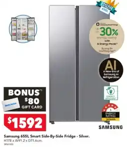 Harvey Norman Samsung 655L Smart Side-By-Side Fridge - Silver offer
