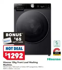 Harvey Norman Hisense Front Load Washing Machine offer