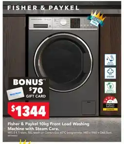 Harvey Norman Fisher & Paykel 10kg Front Load Washing Machine with Steam Care offer