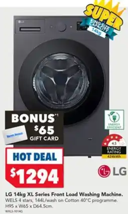 Harvey Norman LG XL Series Front Load Washing Machine offer