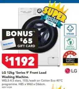Harvey Norman LG 'Series 9' Front Load Washing Machine offer