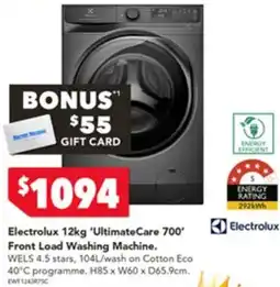 Harvey Norman Electrolux 'Ultimate Care 700' Front Load Washing Machine offer