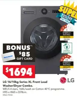 Harvey Norman LG Series XL Front Load Washer/Dryer Combo offer