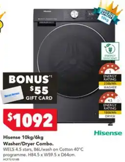 Harvey Norman Hisense Washer/Dryer Combo offer