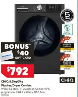 Harvey Norman CHIQ Washer/Dryer Combo offer