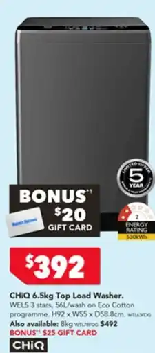 Harvey Norman CHiQ Top Load Washer offer
