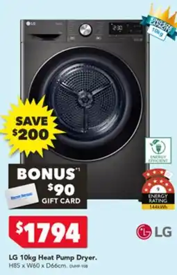 Harvey Norman LG Heat Pump Dryer offer