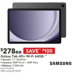 Harvey Norman Galaxy Tab A9+ Wi-Fi 64GB offer